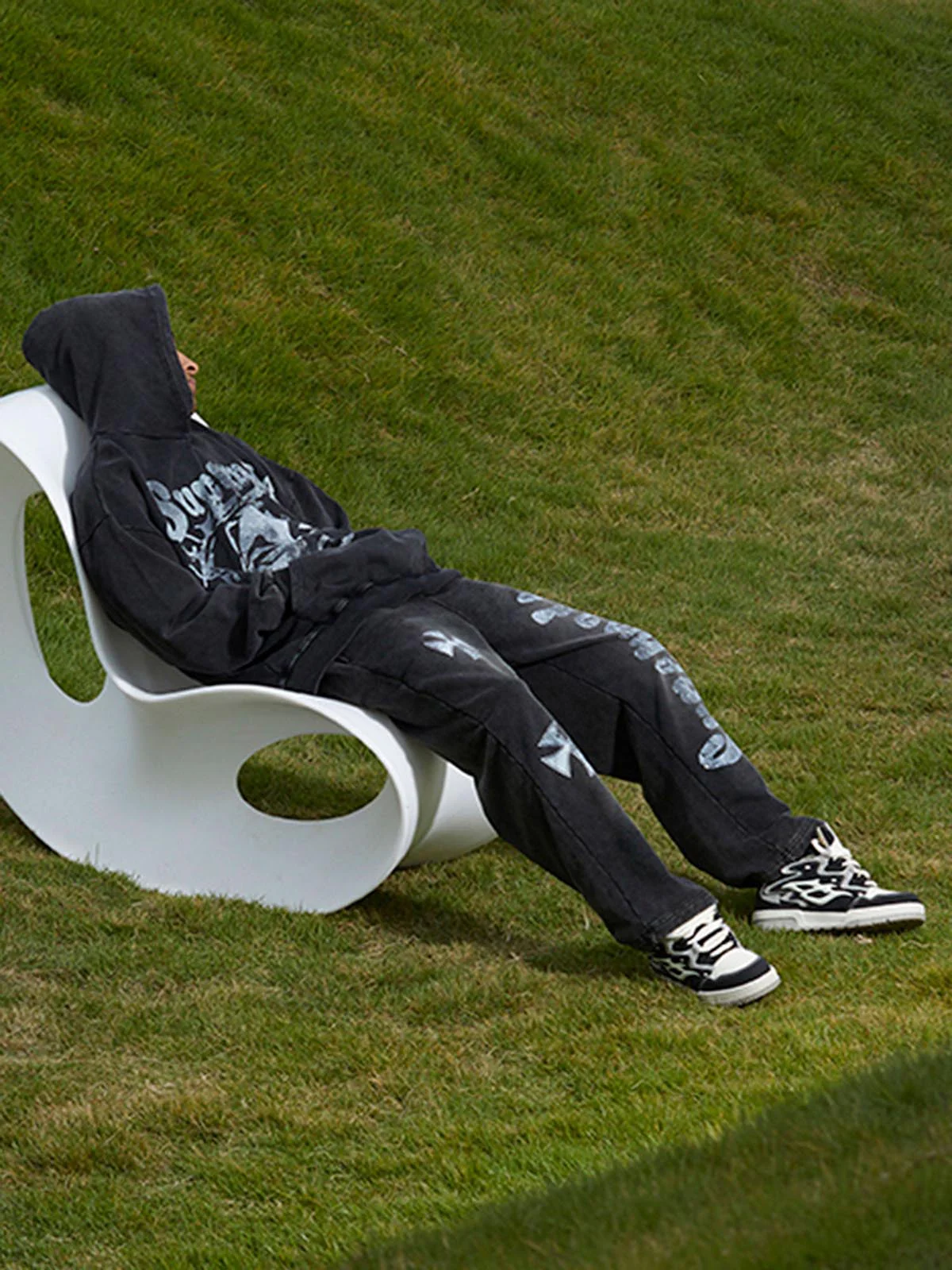 Thesupermade Heavy Washed Jesus Graphic Hoodie - 1973 - Image 6