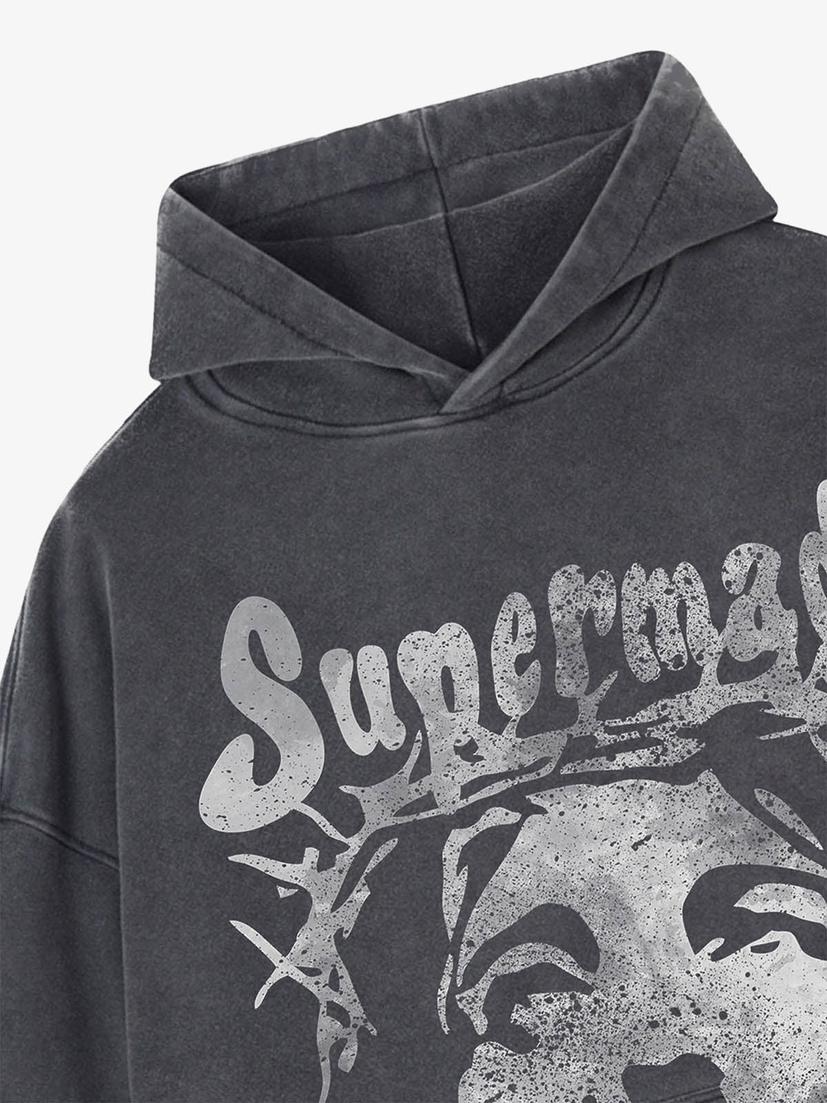 Thesupermade Heavy Washed Jesus Graphic Hoodie - 1973 - Image 8