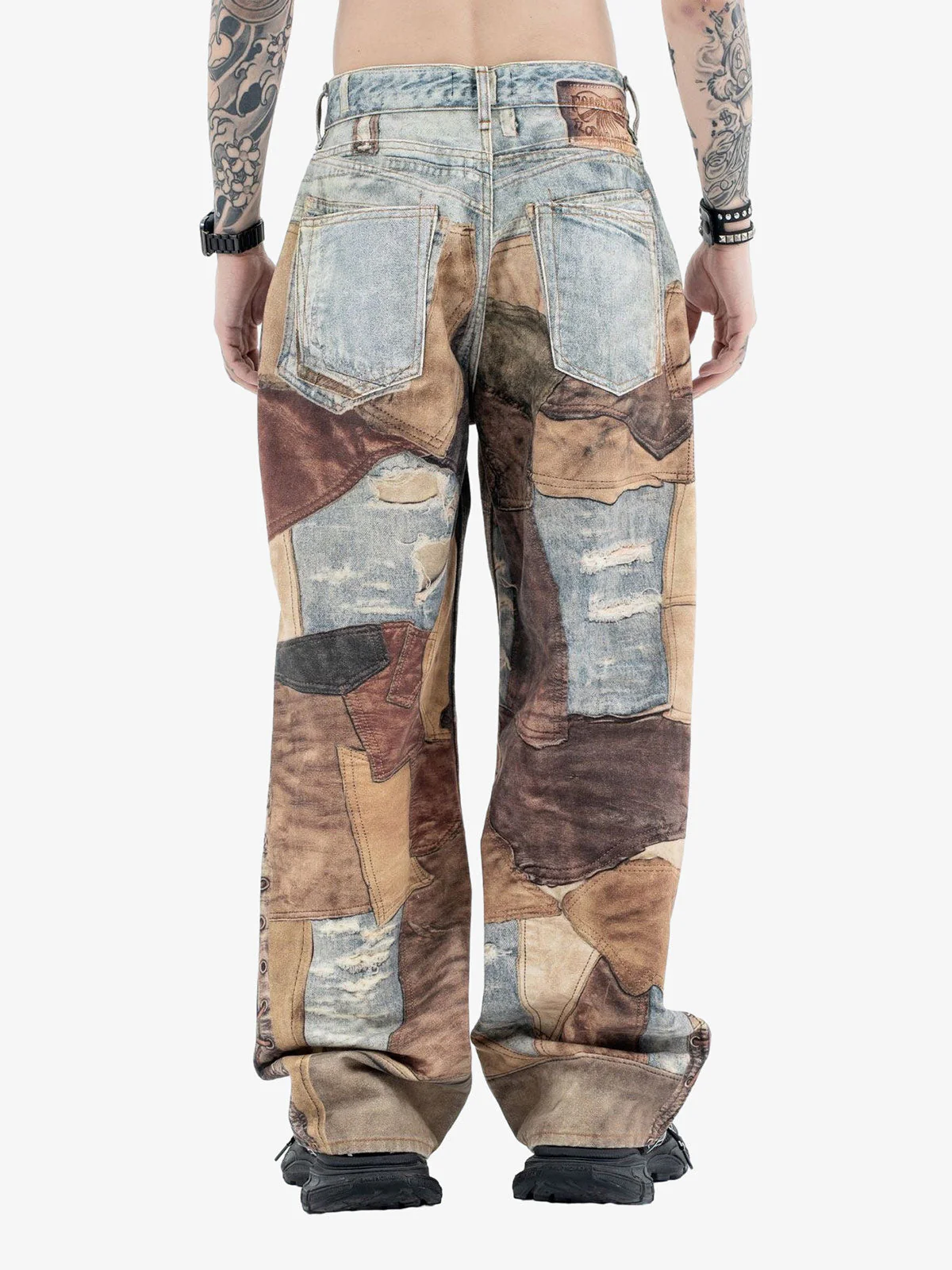 Thesupermade High Street Distressed Washed Printed Jeans - 2246 - Image 3