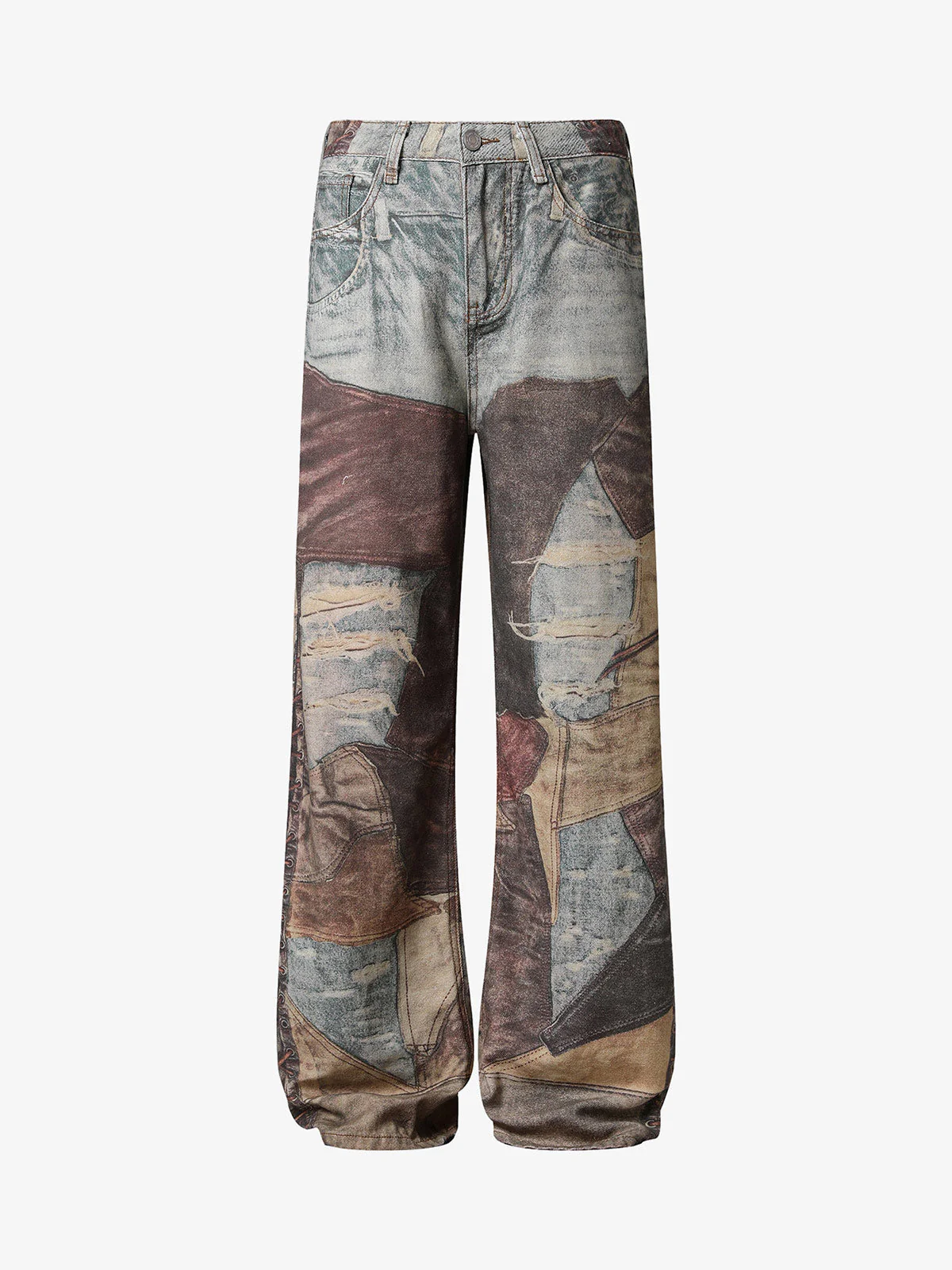 Thesupermade High Street Distressed Washed Printed Jeans - 2246 - Image 4