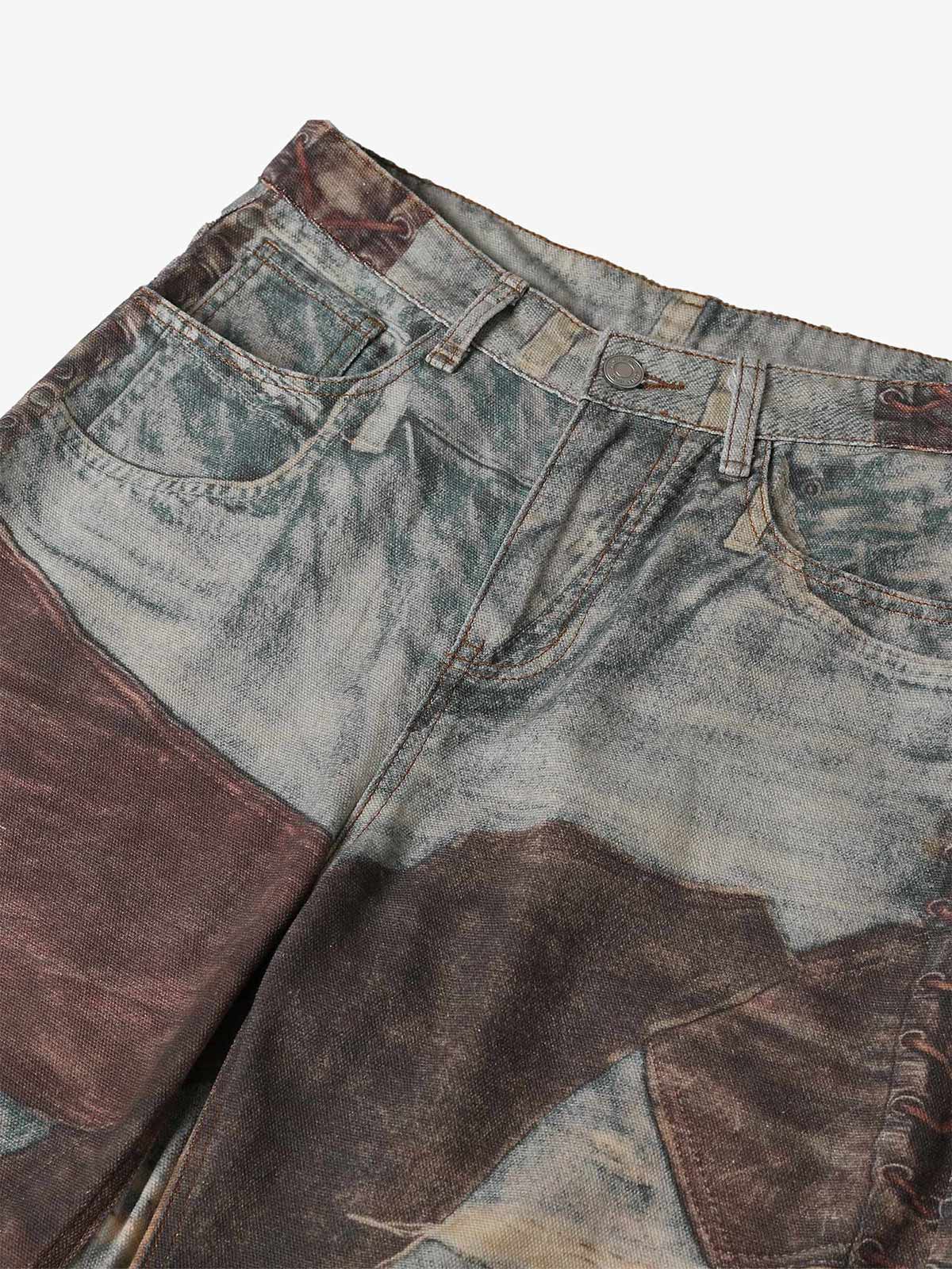 Thesupermade High Street Distressed Washed Printed Jeans - 2246 - Image 8