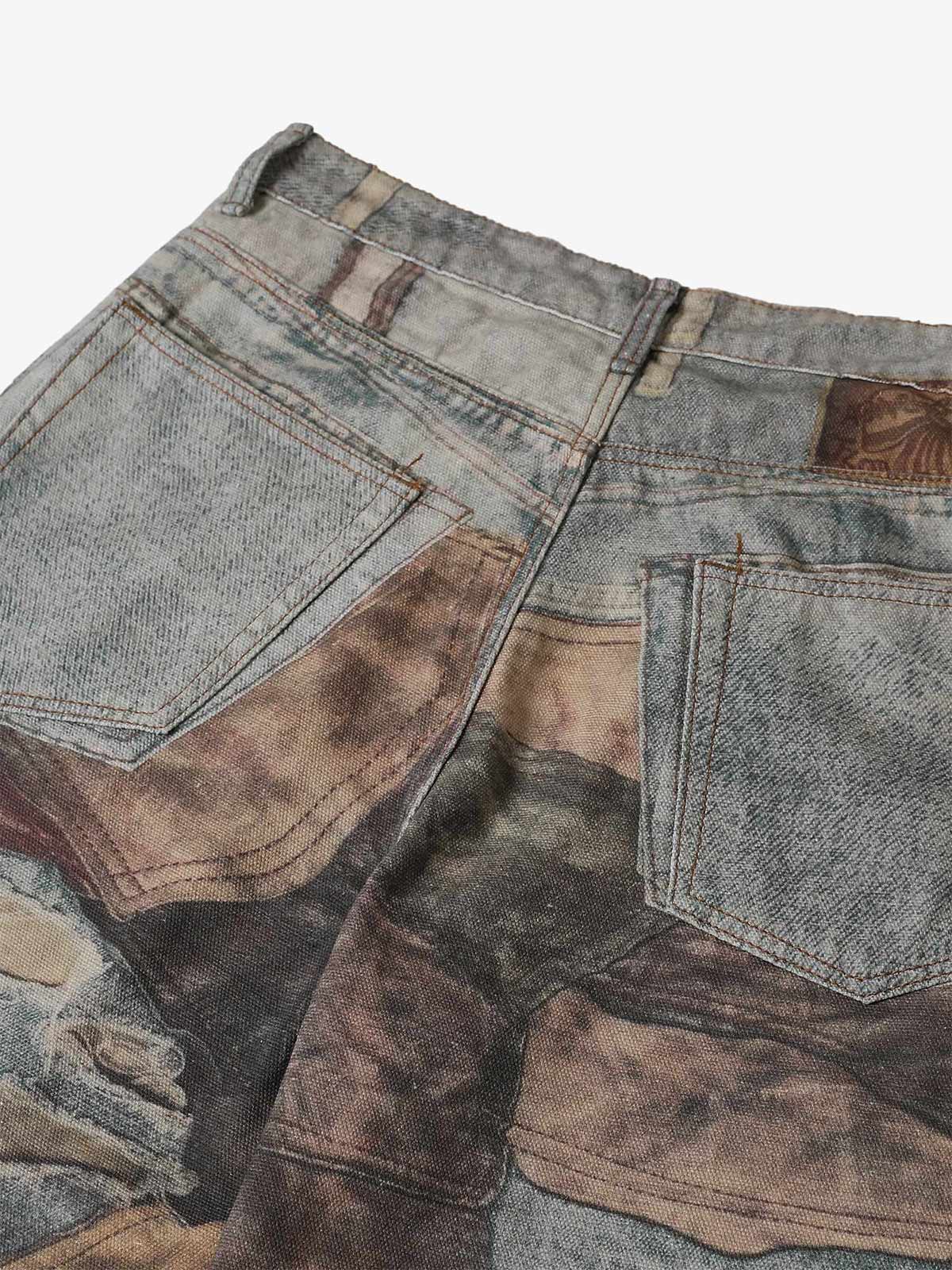 Thesupermade High Street Distressed Washed Printed Jeans - 2246 - Image 9