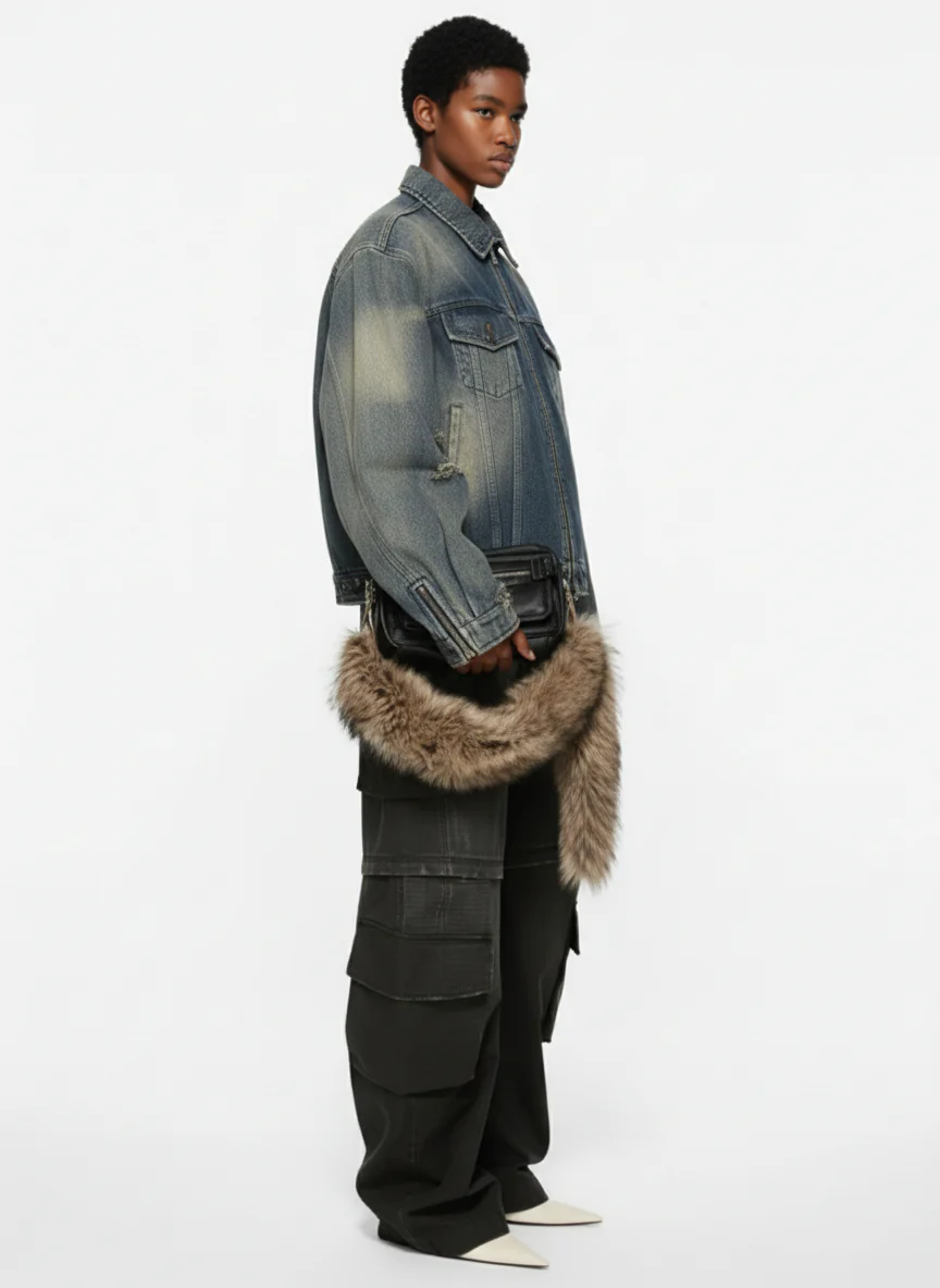 Thesupermade High Street Hip-hop Distressed Washed Denim Jacket - 2242 - Image 4