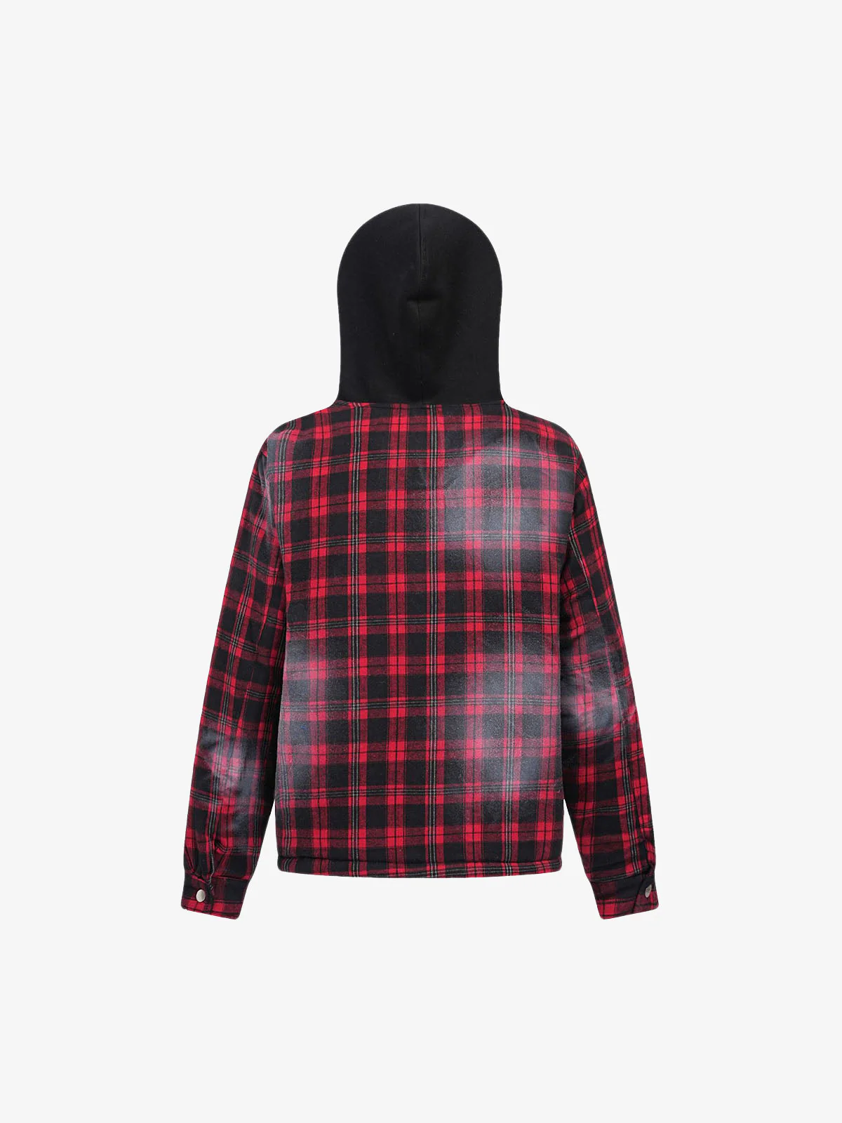 Thesupermade Dark Plaid Hooded Quilted Jacket - Image 3