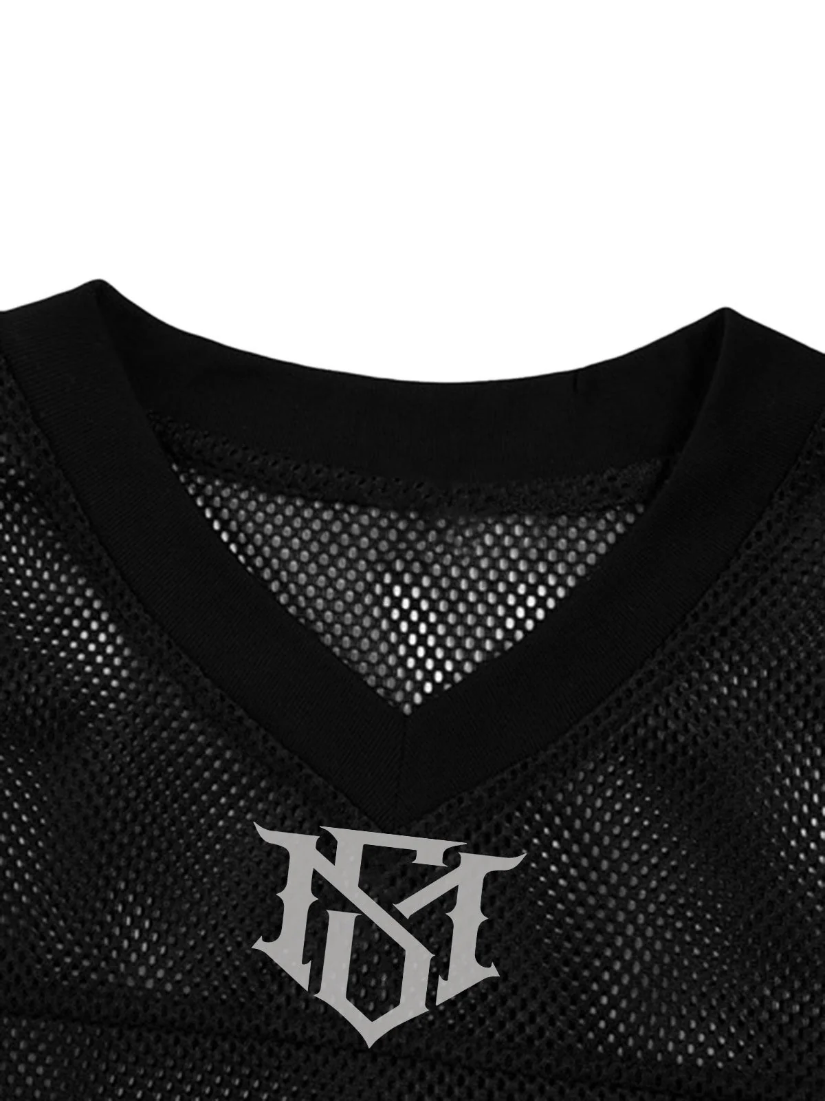 Jersey Letter Print Quick Dry V-neck T-shirt - 2389 - Image 15