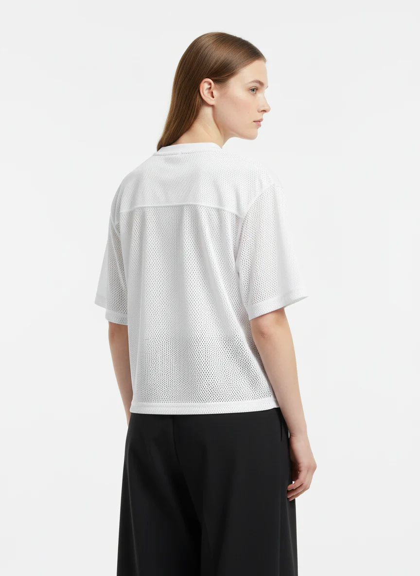 Jersey Letter Print Quick Dry V-neck T-shirt - 2389 - Image 8