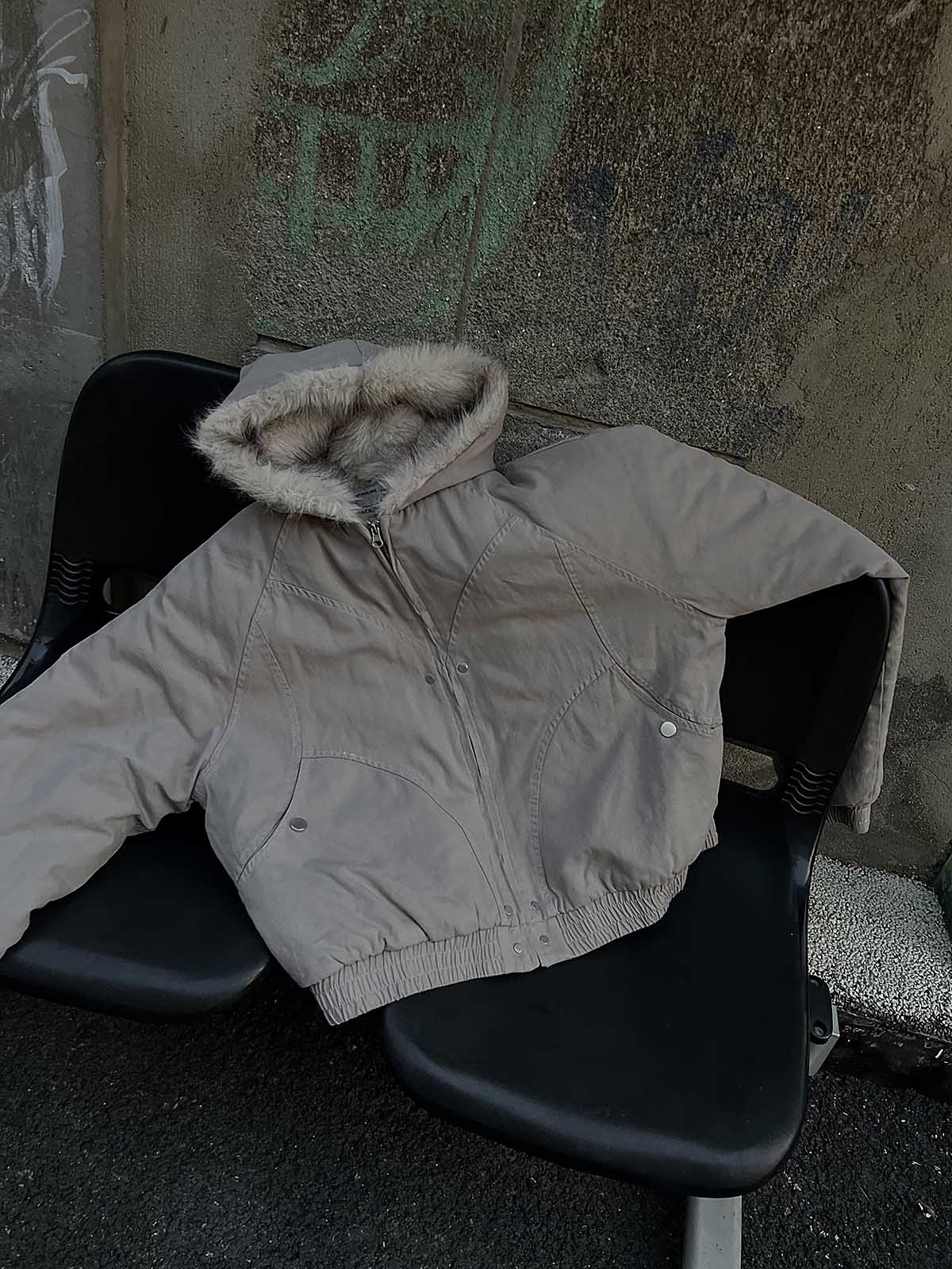 Spliced Fur Hooded Quilted Jacket - 2285 - Image 12