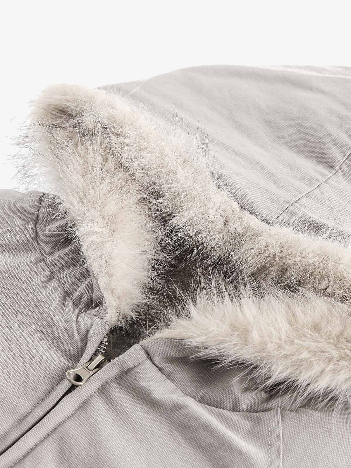 Spliced Fur Hooded Quilted Jacket - 2285 - Image 13