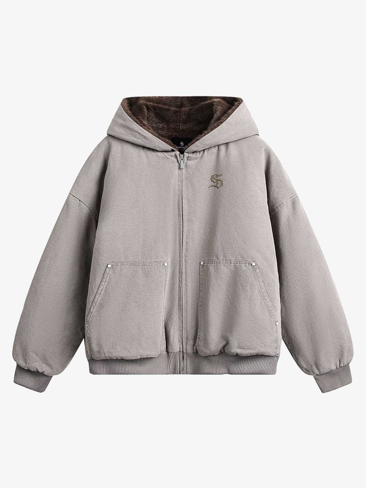 Thesupermade Fur Hooded Zip Up Quilted Jacket - 2510 - Image 9