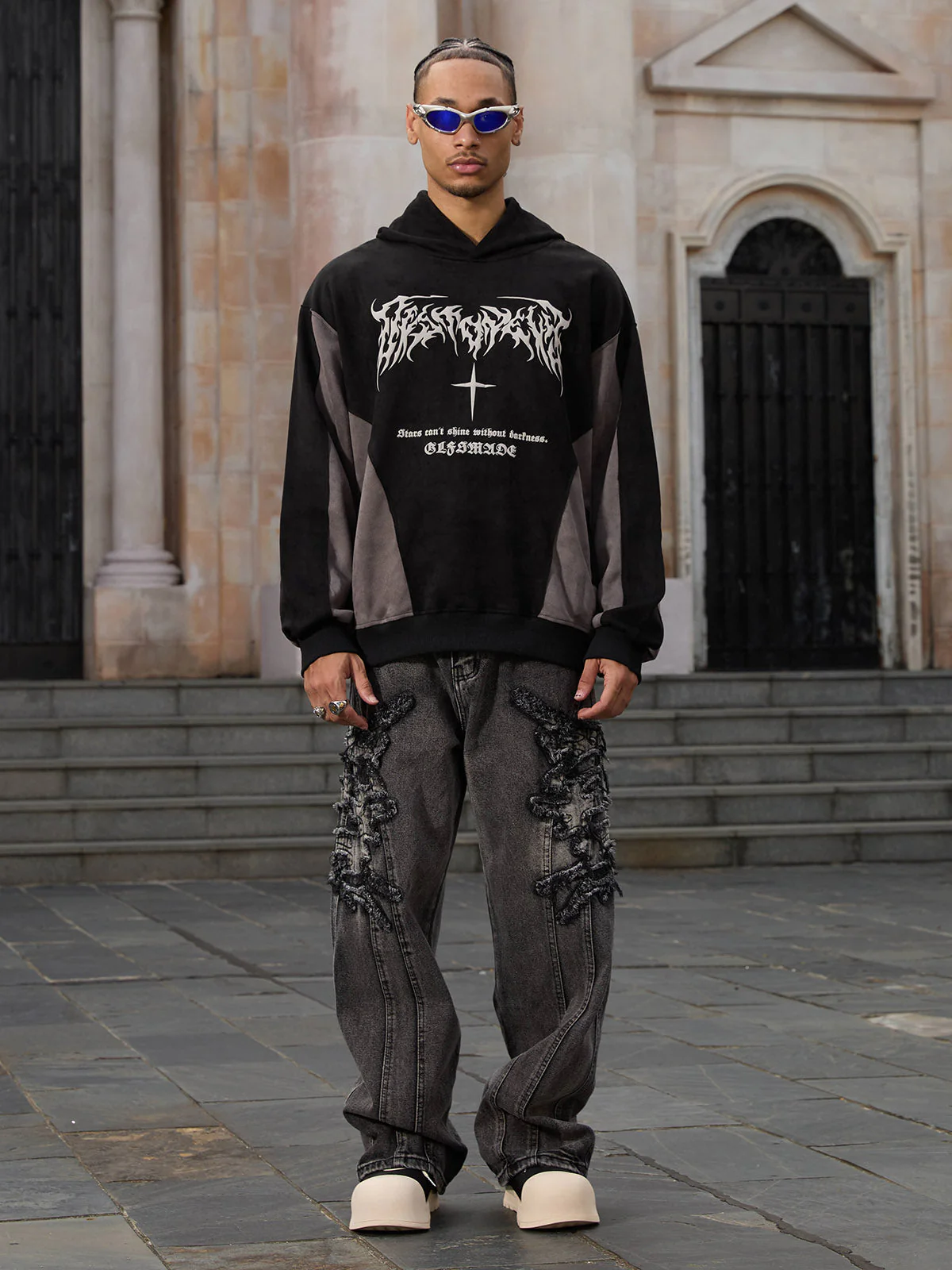 Thesupermade Raw Edge Patch Straight Jeans - Image 10