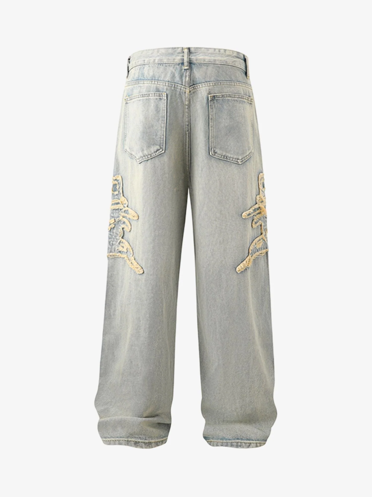Thesupermade Raw Edge Patch Straight Jeans - Image 15