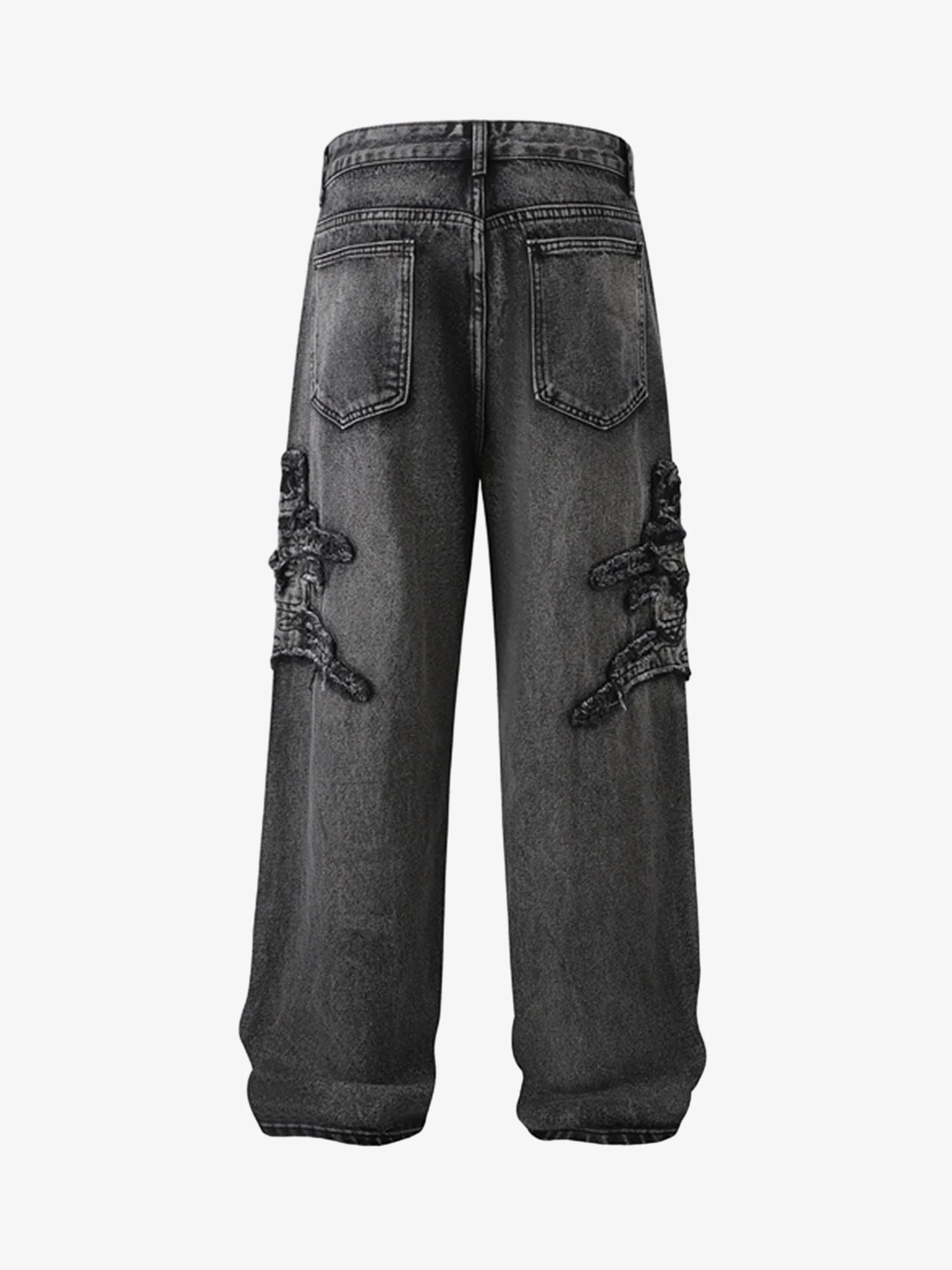 Thesupermade Raw Edge Patch Straight Jeans - Image 4