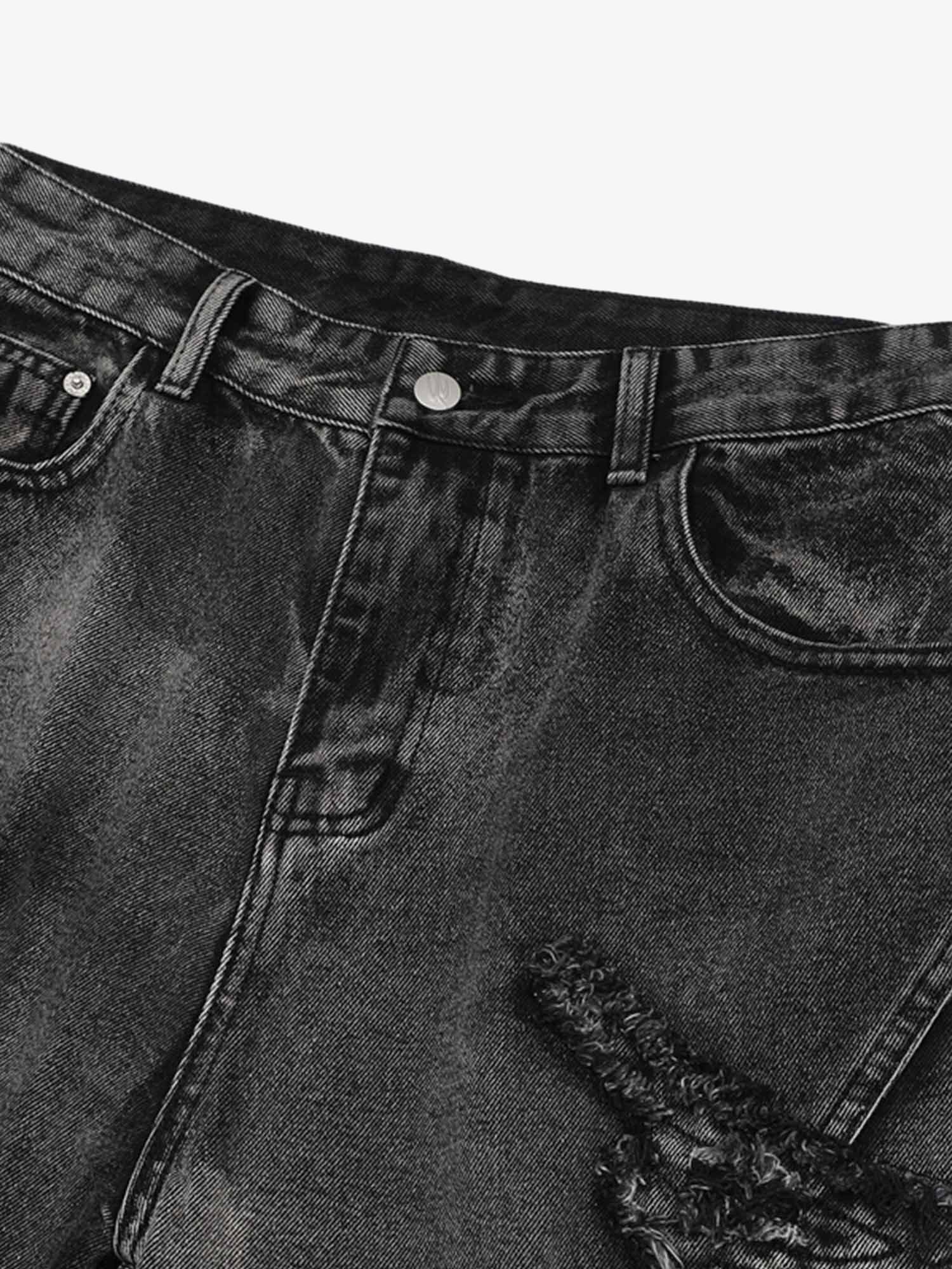 Thesupermade Raw Edge Patch Straight Jeans - Image 5