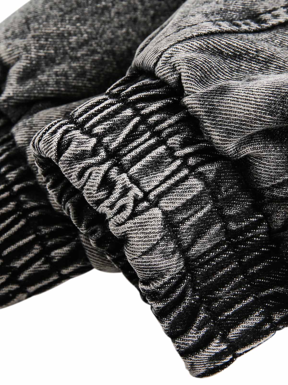 Deconstructed Stand Collar Denim Jacket - Image 8