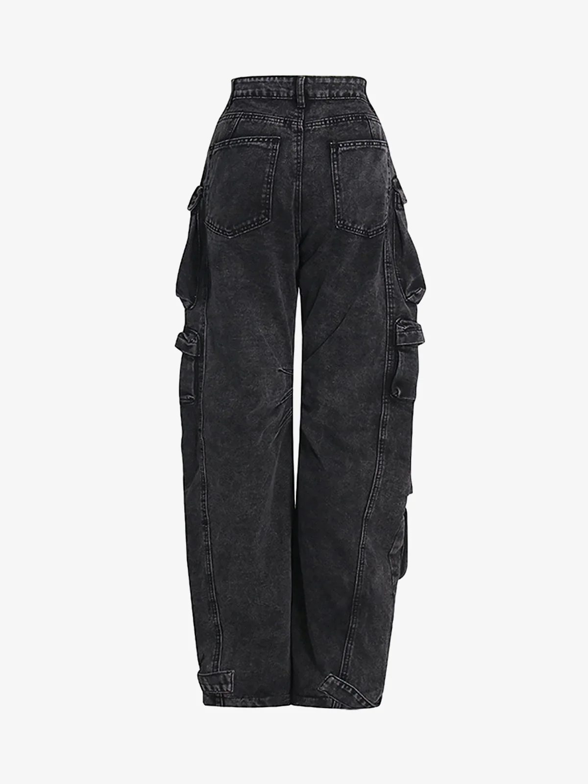 Thesupermade Street Stitching Multi-Pocket Workwear Washed Jeans - 2209 - Image 10