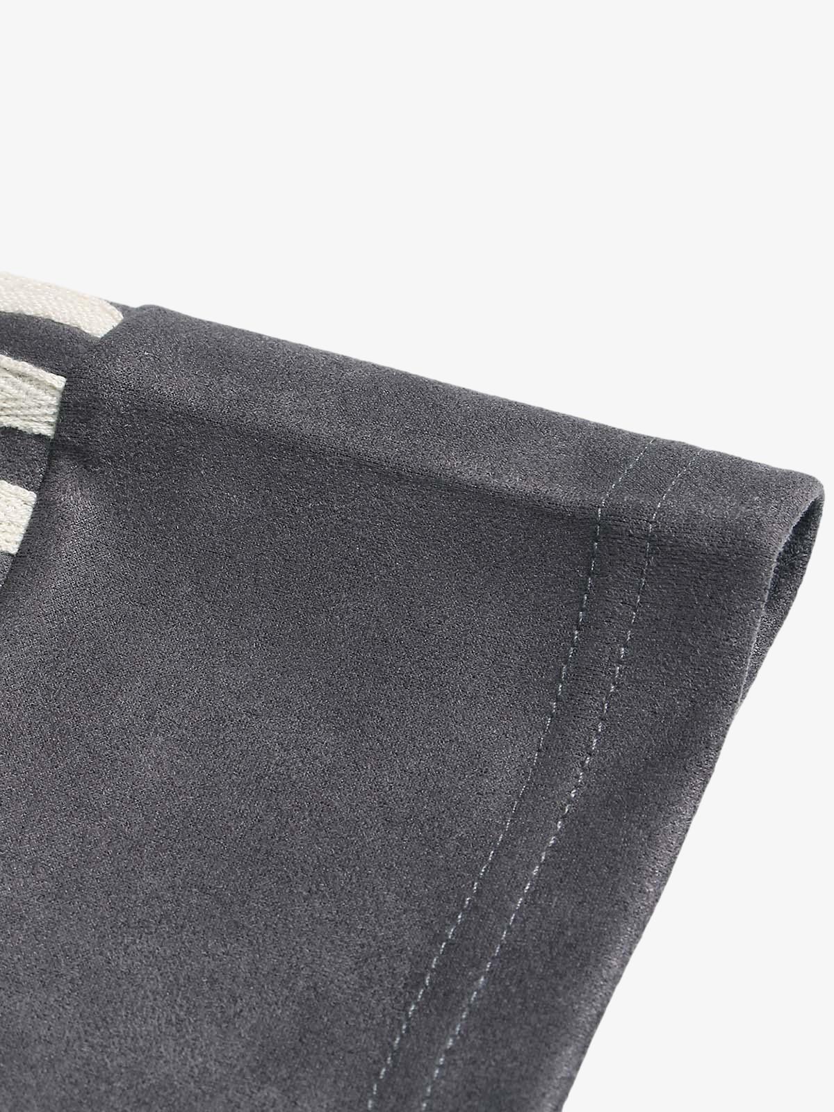 Suede Contrast Color Spliced Letter Embroidery Oversize T-shirt - 2462 - Image 25