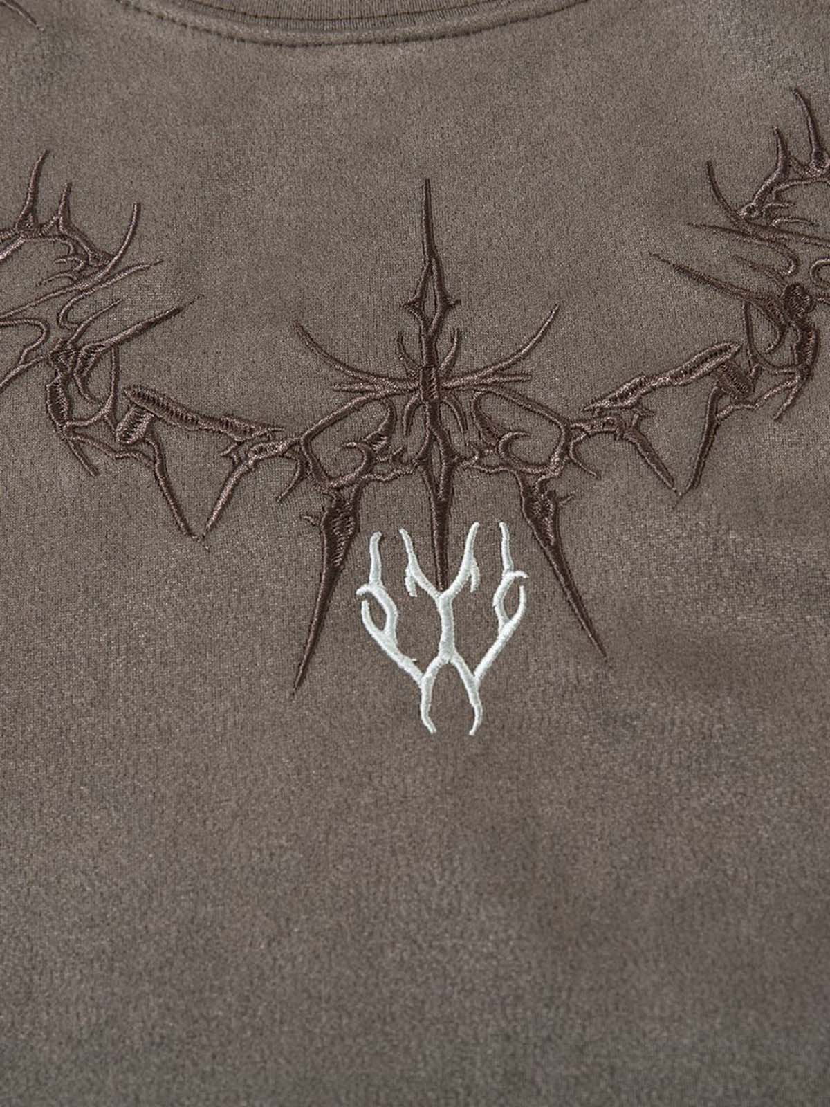 Suede Thorn Embroidered Vest - Image 12