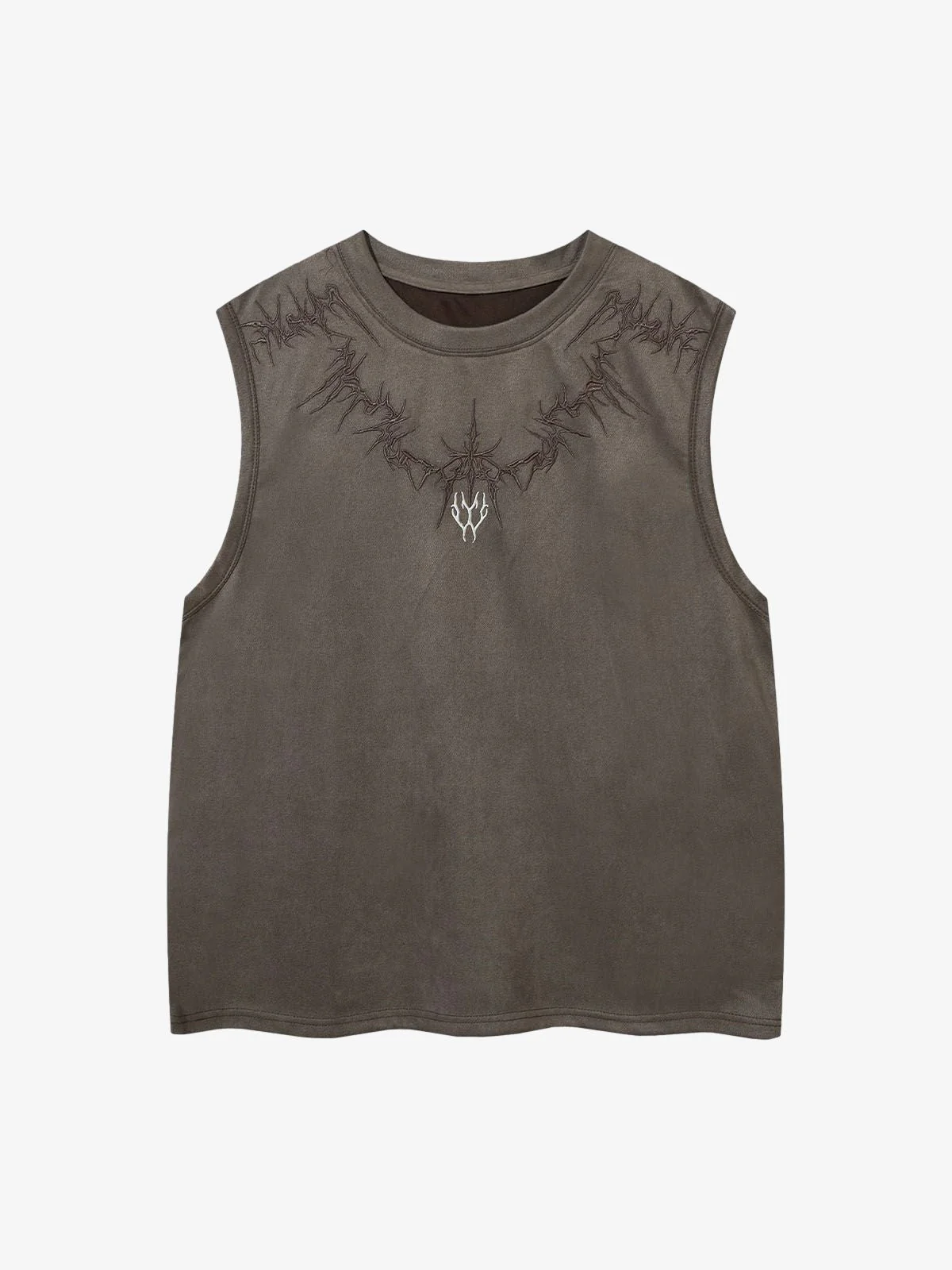 Suede Thorn Embroidered Vest - Image 6
