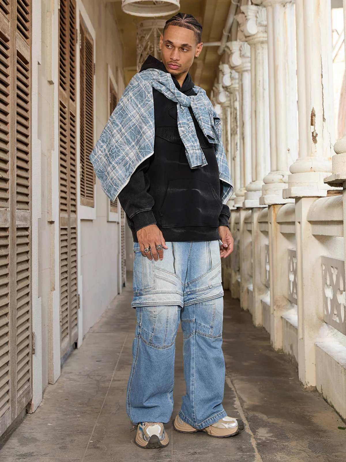 Thesupermade Tie-dye Contrasting Print Pullover Hoodie - Image 4