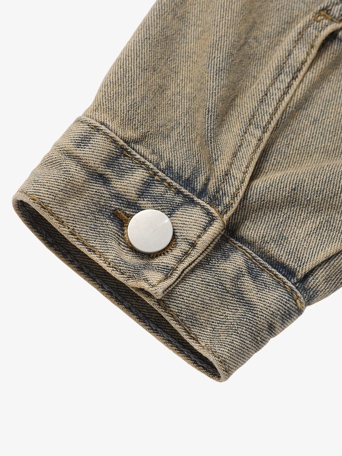 Washed Vintage Letter Print Denim Jacket - Image 6