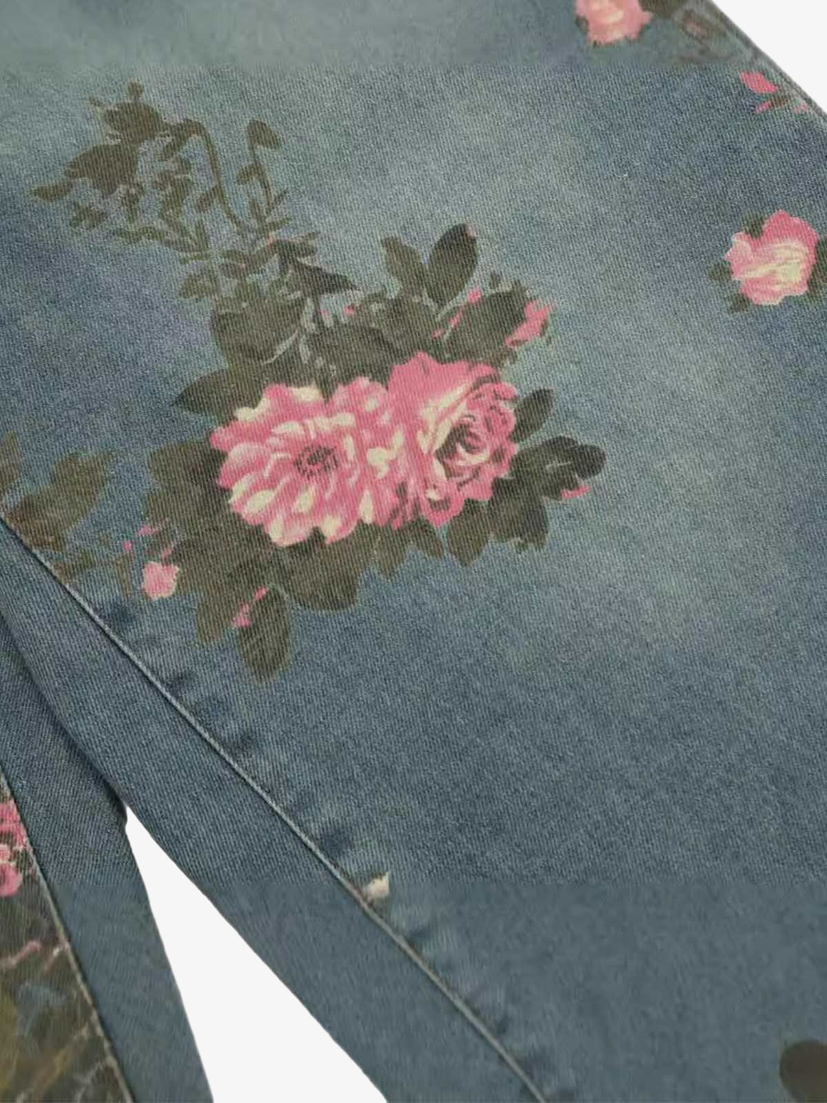 Thesupermade Floral Print Straight Jeans - 2409 - Image 10