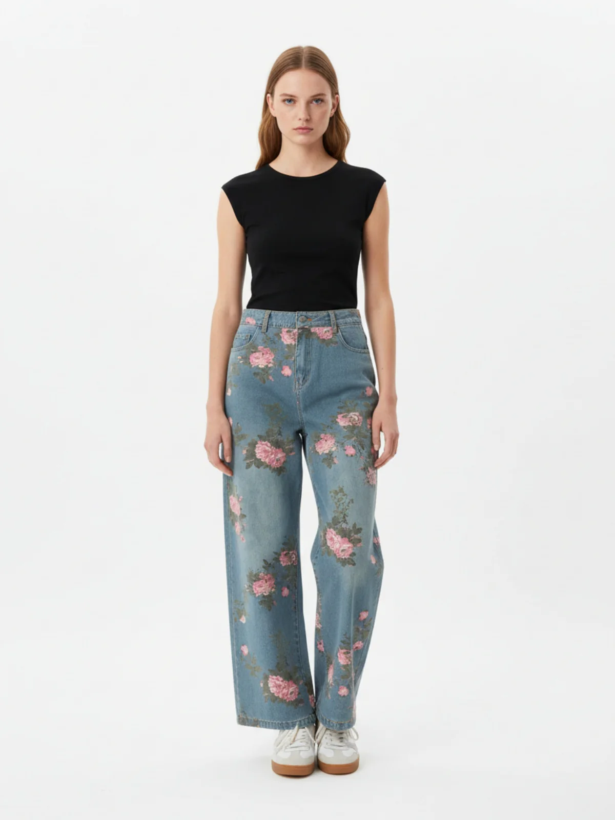 Thesupermade Floral Print Straight Jeans - 2409 - Image 3
