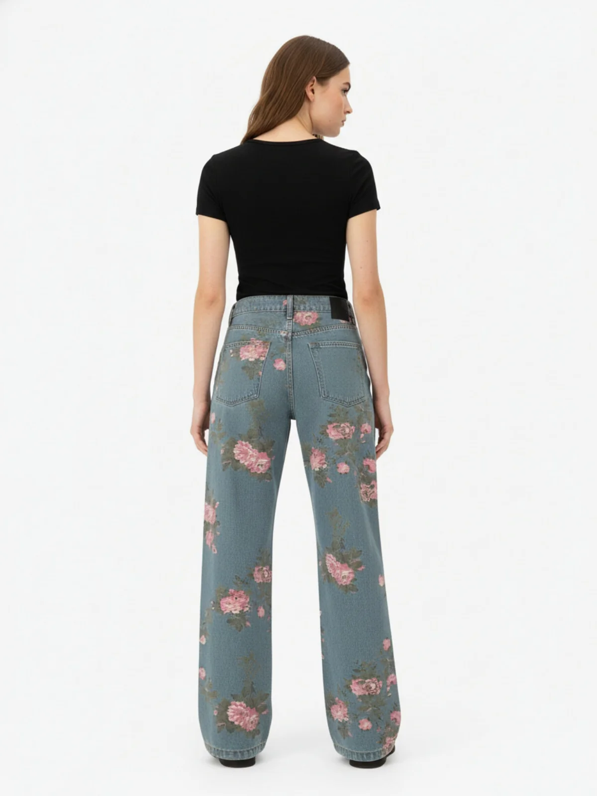 Thesupermade Floral Print Straight Jeans - 2409 - Image 4