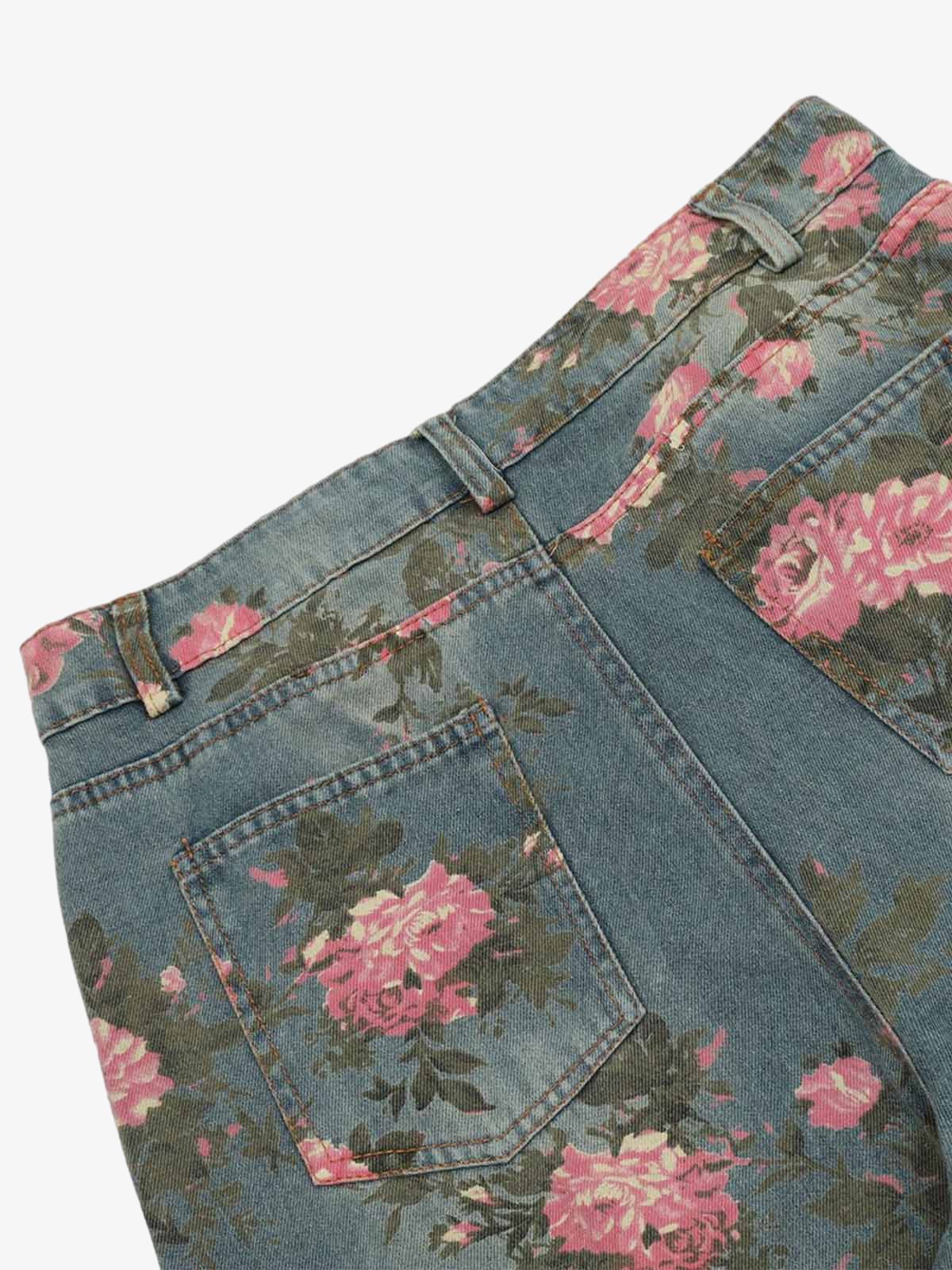 Thesupermade Floral Print Straight Jeans - 2409 - Image 8