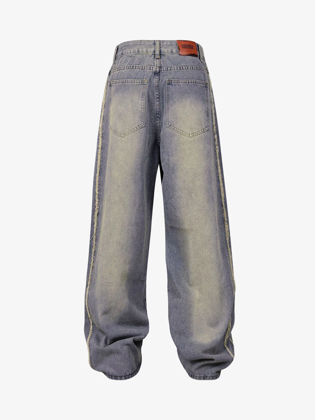 Thesupermade Washed Distressed Raw Edge Baggy Jeans - 2271 - Image 9