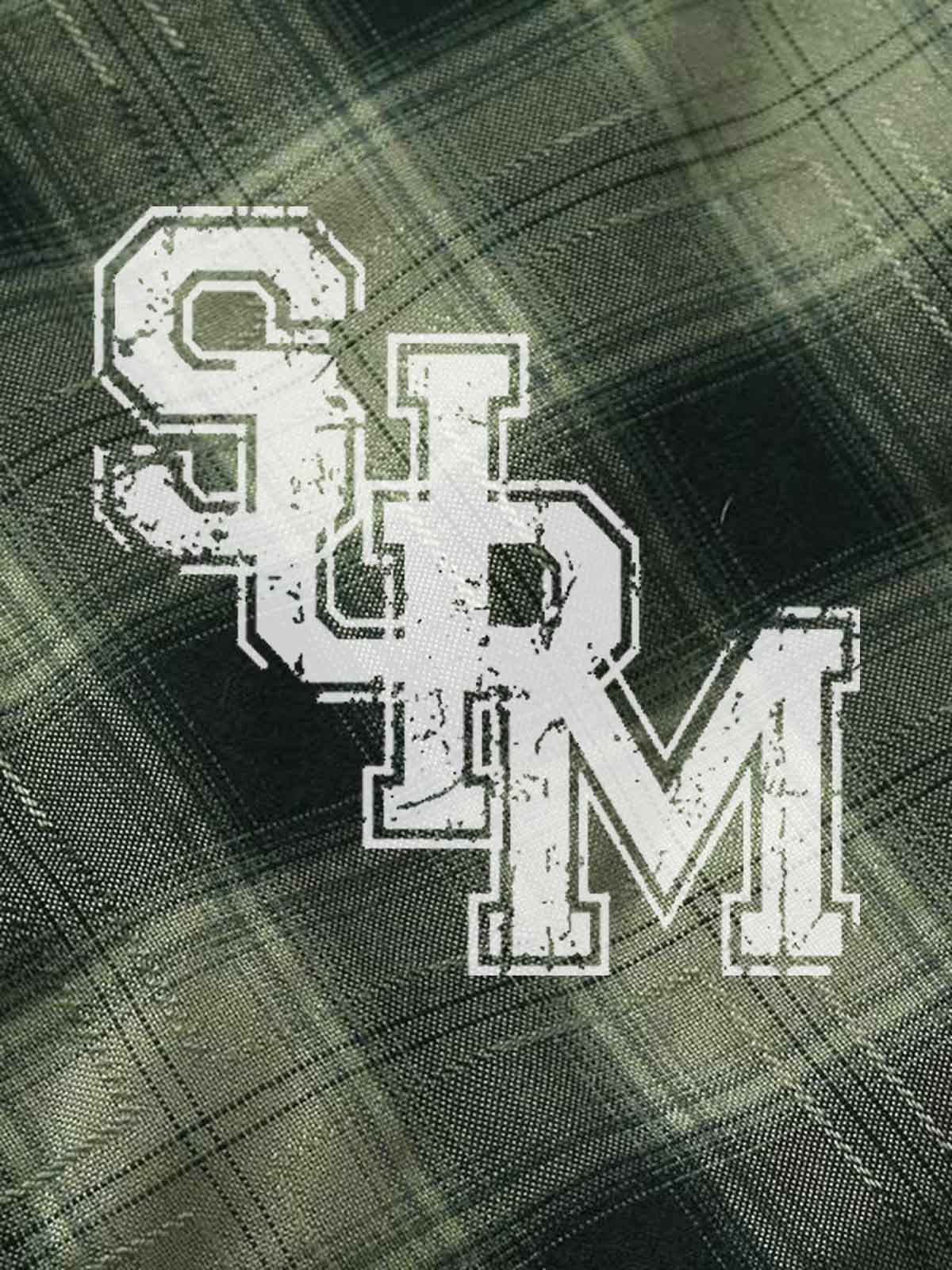 Plaid Applique Printed Short Sleeve Shirt - 2463 - Image 7