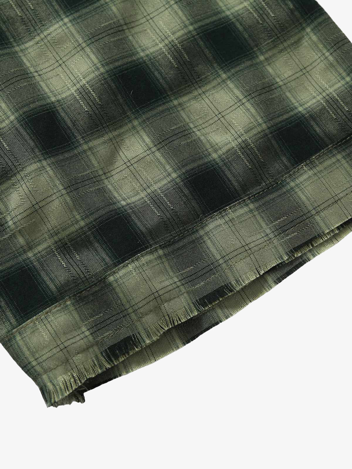 Plaid Applique Printed Short Sleeve Shirt - 2463 - Image 8